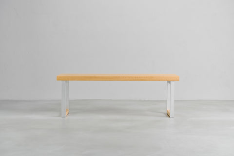 [iso] bench aluminum-legs(square) × beech wood