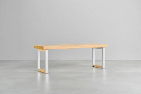 [iso] bench aluminum-legs(square) × beech wood