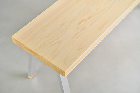 [iso] bench aluminum-legs(A) × hinoki wood