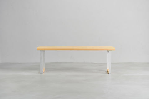 [iso] bench aluminum-legs(square) × hinoki wood