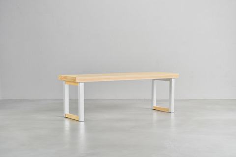 [iso] bench aluminum-legs(square) × hinoki wood