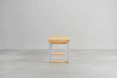 [iso] bench aluminum-legs(square) × hinoki wood