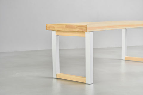 [iso] bench aluminum-legs(square) × hinoki wood