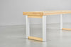 [iso] bench aluminum-legs(square) × hinoki wood