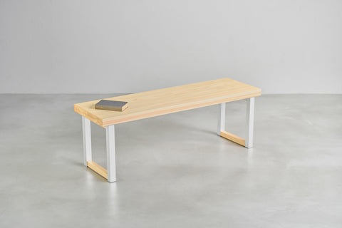 [iso] bench aluminum-legs(square) × hinoki wood