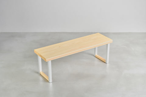 [iso] bench aluminum-legs(square) × hinoki wood