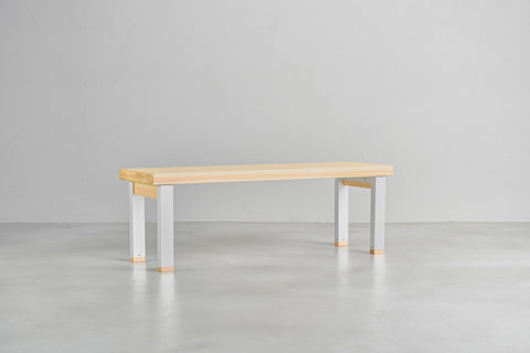 [iso] bench aluminum-legs(pin) × hinoki wood