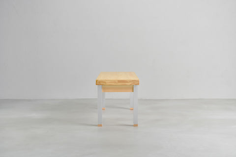 [iso] bench aluminum-legs(pin) × hinoki wood