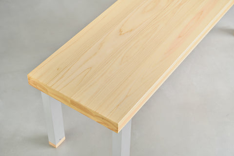[iso] bench aluminum-legs(pin) × hinoki wood