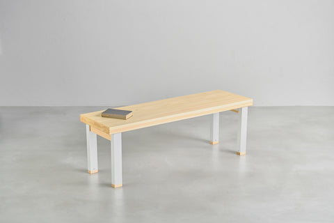 [iso] bench aluminum-legs(pin) × hinoki wood