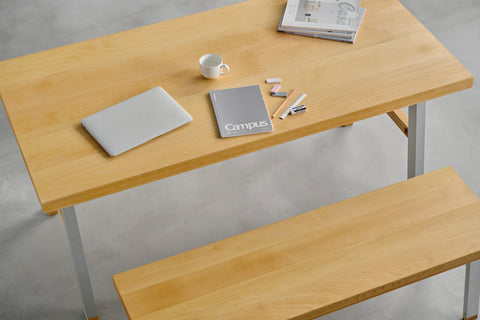 [iso] table aluminum-legs(A) × hinoki wood