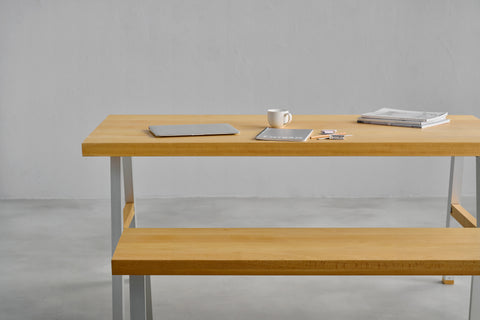 [iso] table aluminum-legs(A) × beech wood