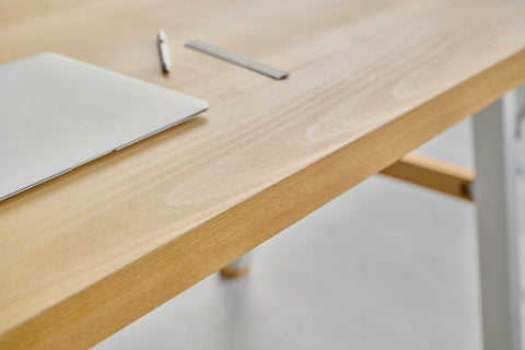 [iso] table aluminum-legs(square) × beech wood
