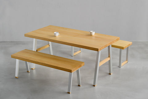[iso] table aluminum-legs(A) × beech wood