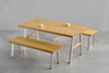 [iso] table aluminum-legs(A) × beech wood
