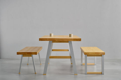 [iso] table aluminum-legs(A) × beech wood