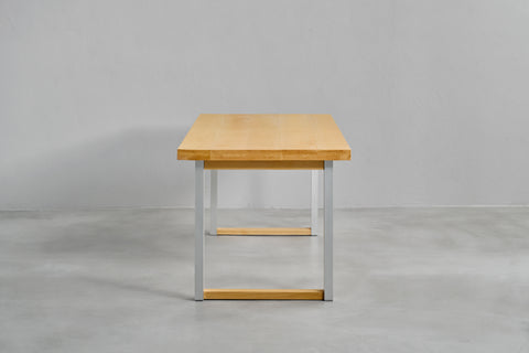 [iso] table aluminum-legs(square) × beech wood