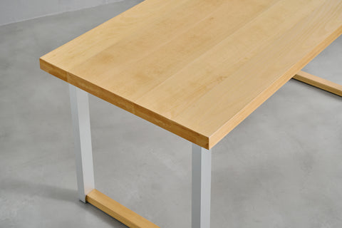 [iso] table aluminum-legs(square) × beech wood