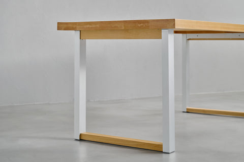 [iso] table aluminum-legs(square) × beech wood