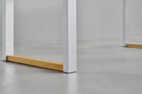 [iso] table aluminum-legs(square) × beech wood