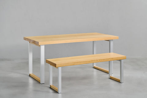 [iso] table aluminum-legs(square) × beech wood