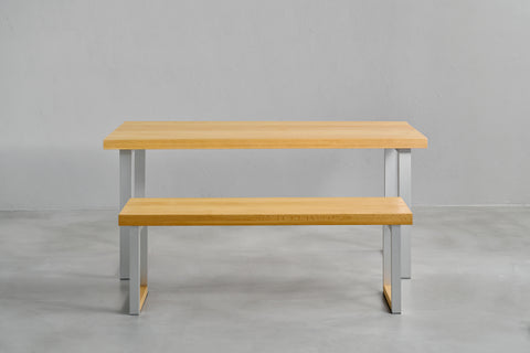 [iso] table aluminum-legs(square) × beech wood
