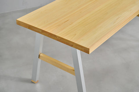 [iso] table aluminum-legs(A) × hinoki wood