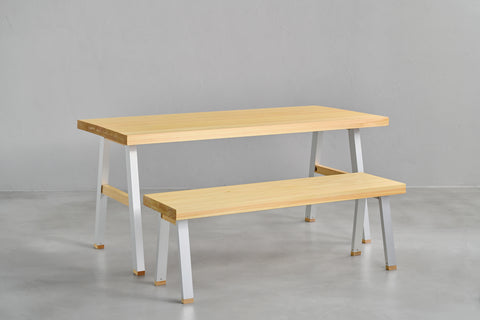 [iso] table aluminum-legs(A) × hinoki wood