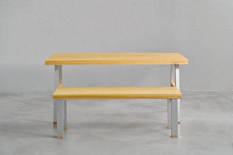 [iso] table aluminum-legs(A) × hinoki wood