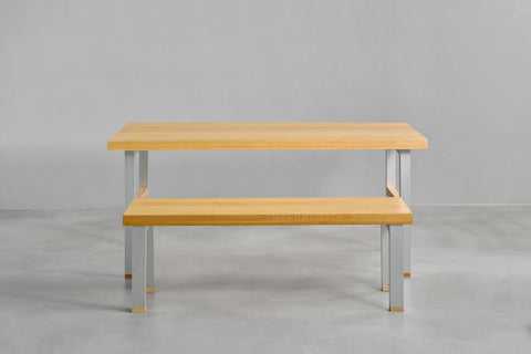 [iso] table aluminum-legs(H) × beech wood