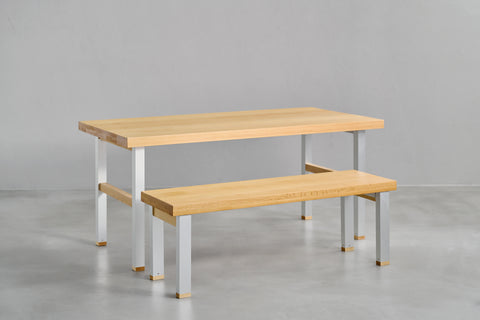 [iso] table aluminum-legs(H) × beech wood