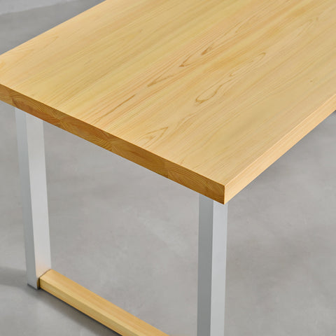 [iso] table aluminum-legs(square) × hinoki wood