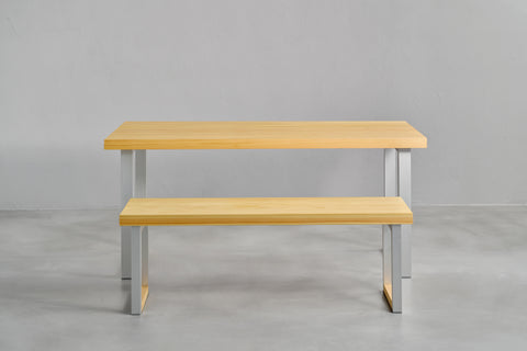 [iso] table aluminum-legs(square) × hinoki wood