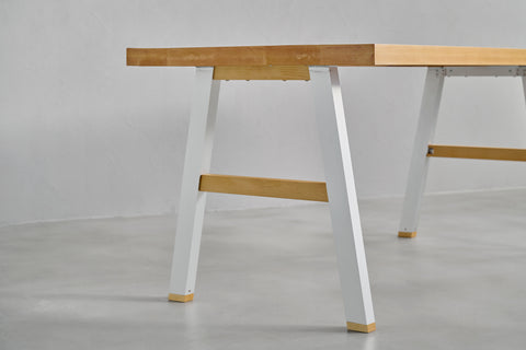 [iso] table aluminum-legs(A) × beech wood