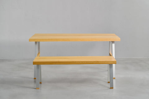 [iso] table aluminum-legs(A) × beech wood