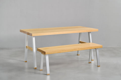 [iso] table aluminum-legs(A) × beech wood
