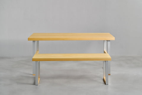 [iso] table aluminum-legs(H) × hinoki wood