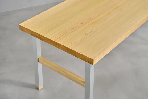 [iso] table aluminum-legs(H) × hinoki wood